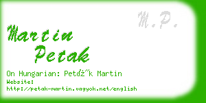 martin petak business card